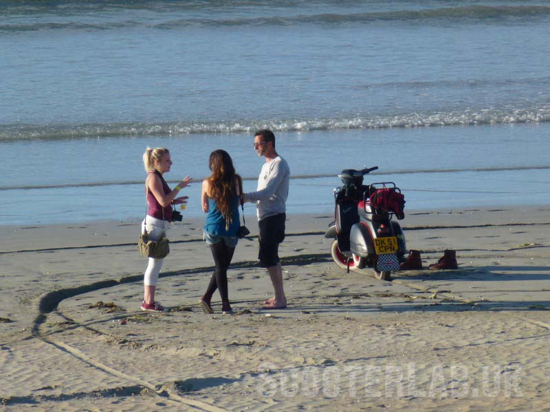 Erm, titting about on the beach