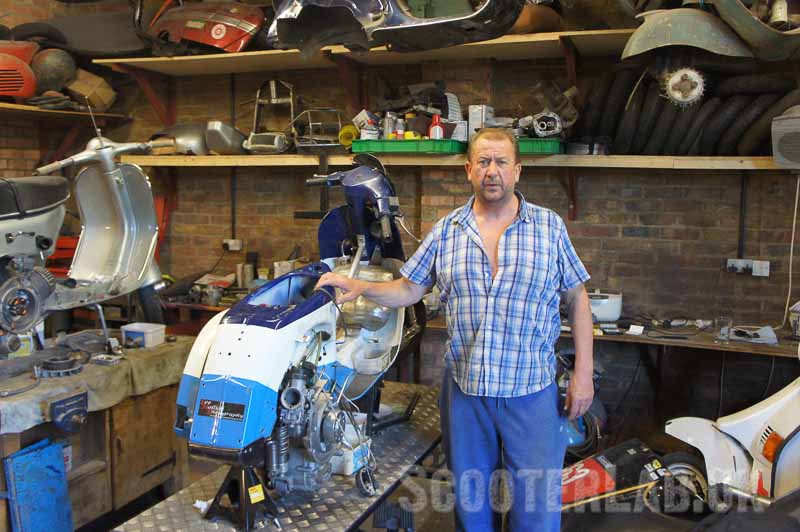 Paul Kent with his Group 5 Vespa