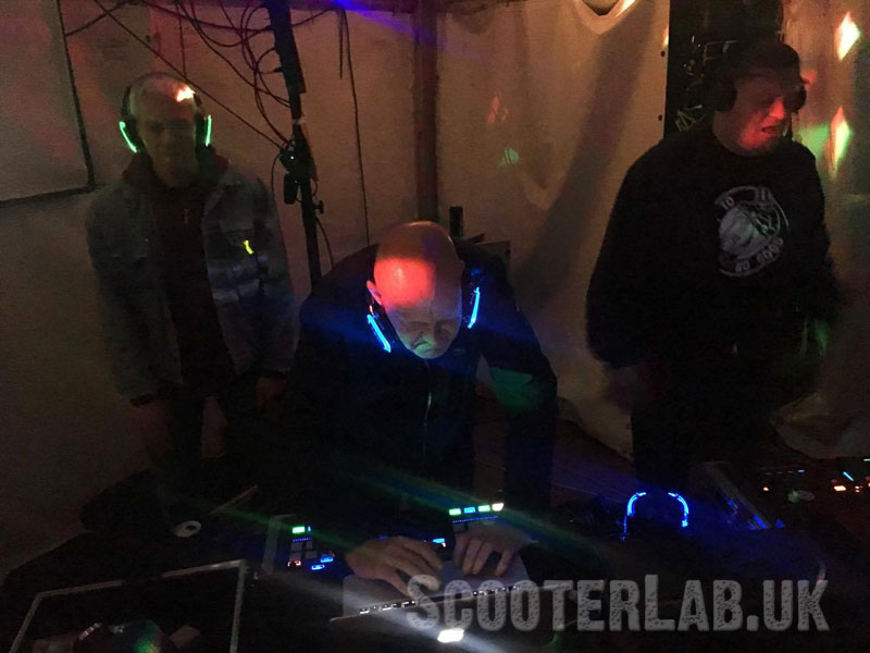 Ageing DJs entertain statues and special friends in the Darkside marquee