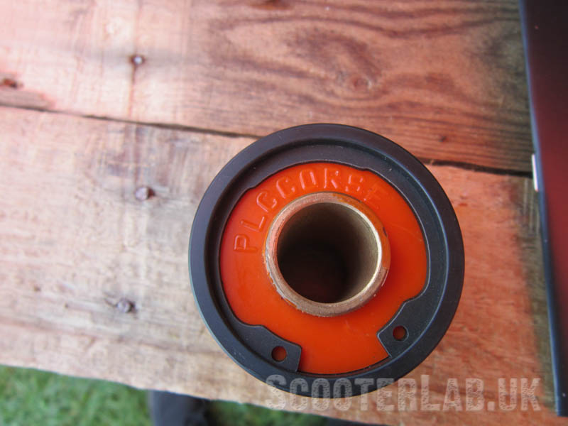 Clever circlip retained composite and inner tube, should allow for softer mounting material in the future?