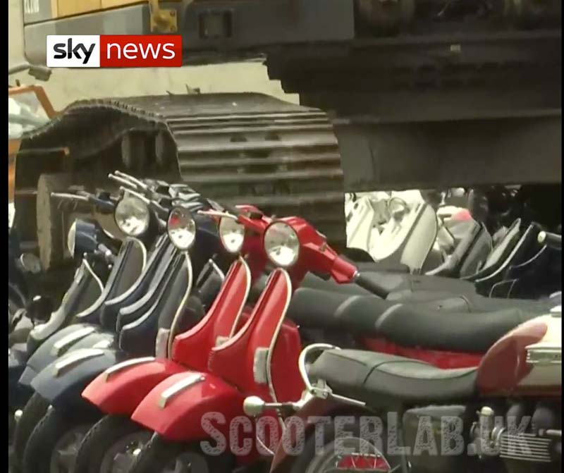 Watch as smuggled Vespas are crushed | NEWS
