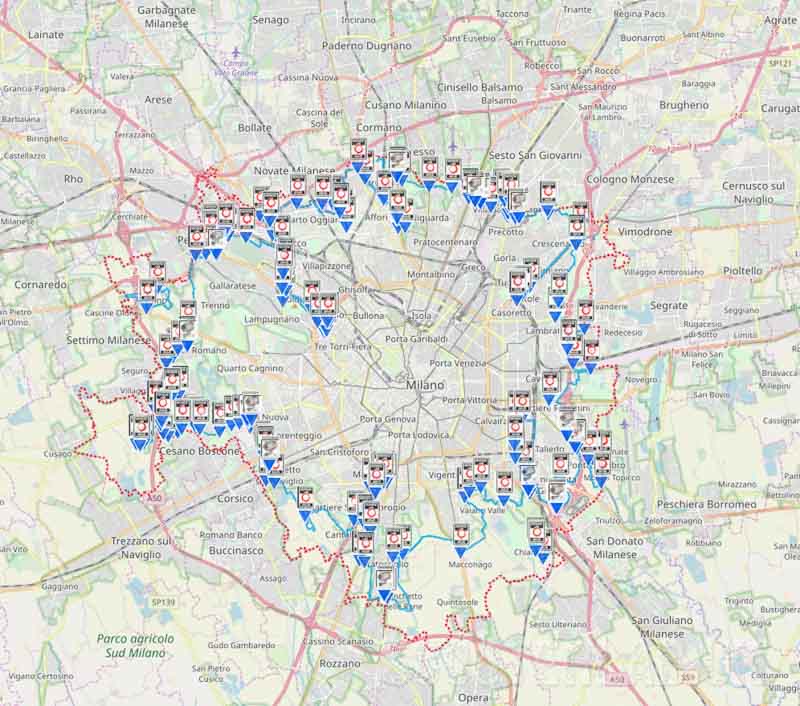 Sectioned into zones, Milan now has a Big Brother enforced ring around it...