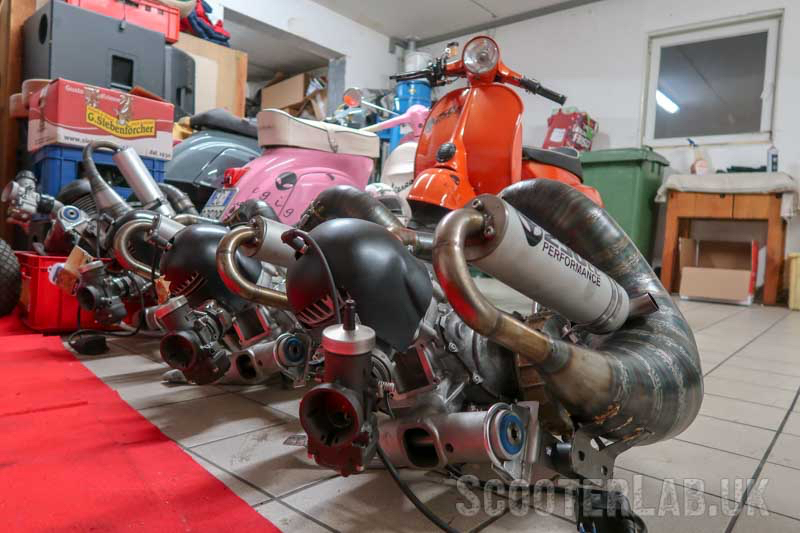 Fully-built Egig engines awaiting despatch to customers in Germany, Austria and Asia.