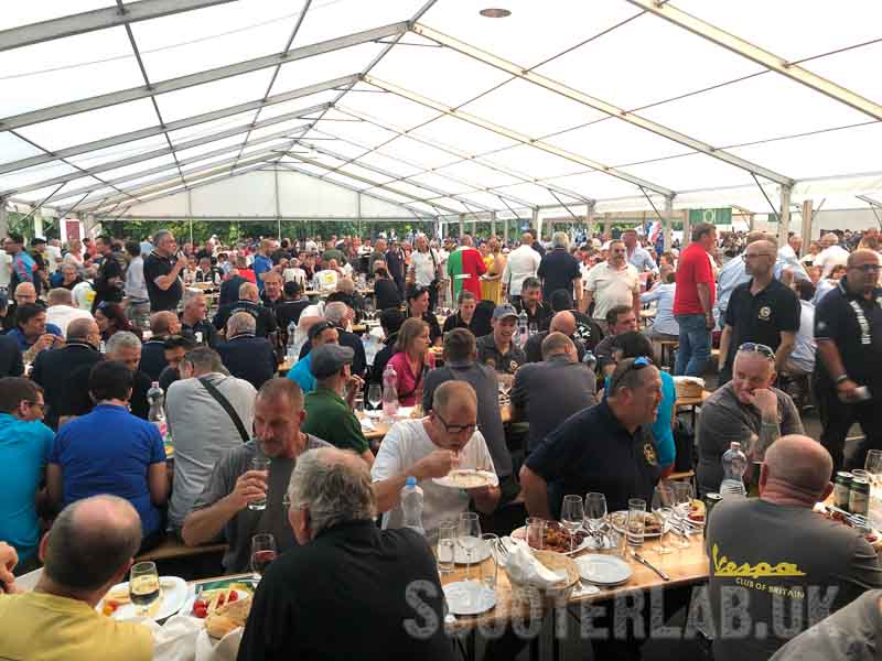 Well fed at the gala dinner