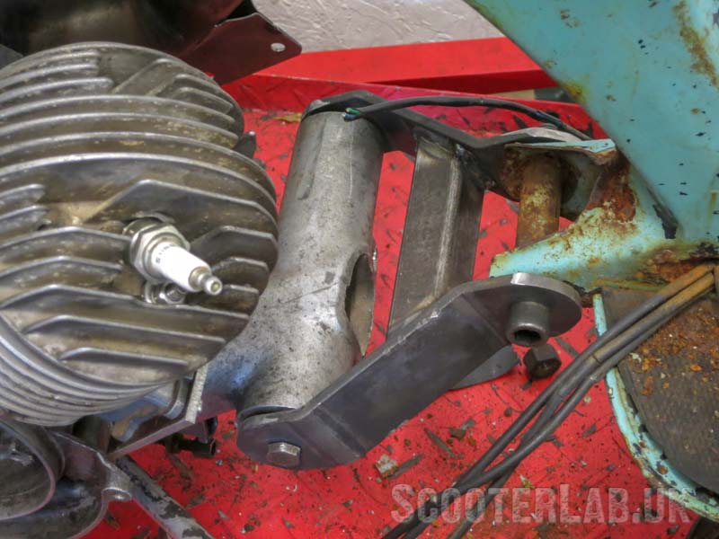 Mk2 engine bracket, now with box steel crossbar and rounded ends.