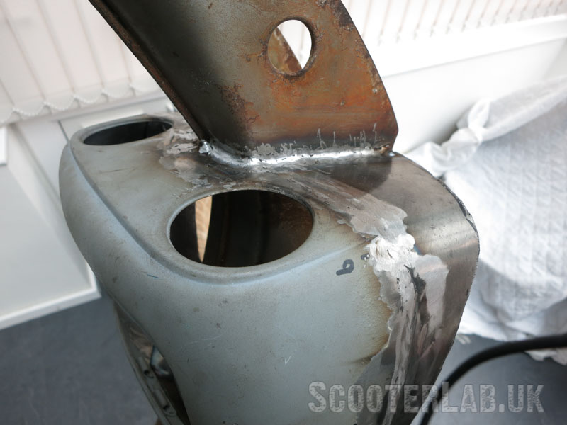The welded parts prior to chemical stripping and blasting