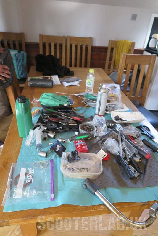 Who needs a workshop or workbench when you have a dining table?