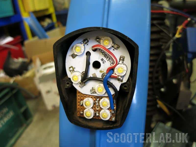 Home-made LED Light-boards for the original rear light seemed like a good idea