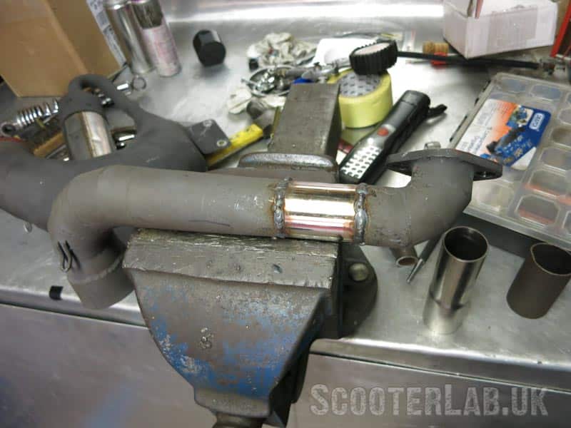 50mm of additional tubing added to the downpipe