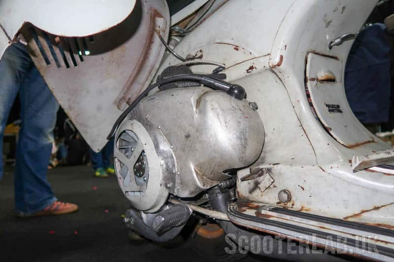 Andreas Nagy’s Pinasco 4-stud motor for Wideframe Vespa engines.