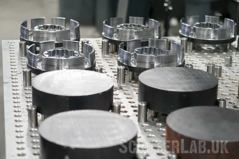 Round billets await initial machining