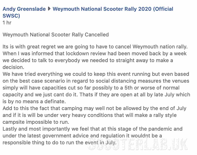 Official statement from Andy, SWSC