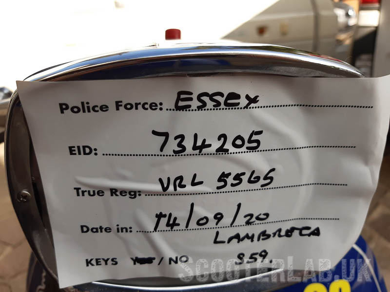 Impounded by Essex constabulary...