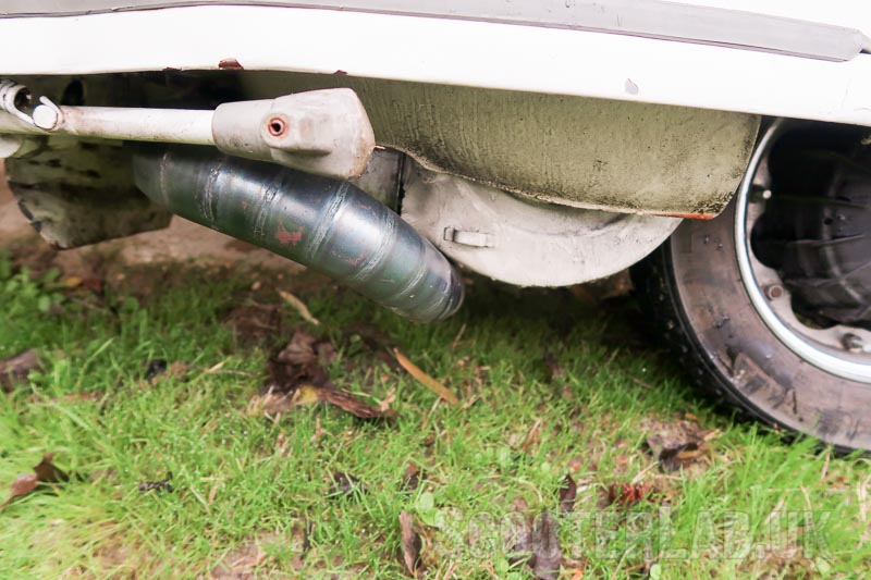 The downpipe tucks quite close to the manifold