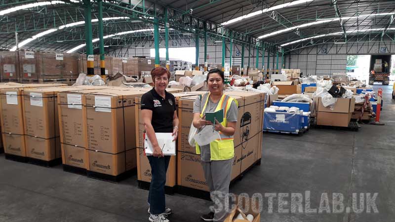 Kaye oversees the UK shipment, these are all TT/TL parts and scooters