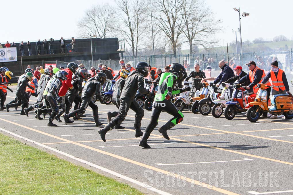 Le Mans style start...