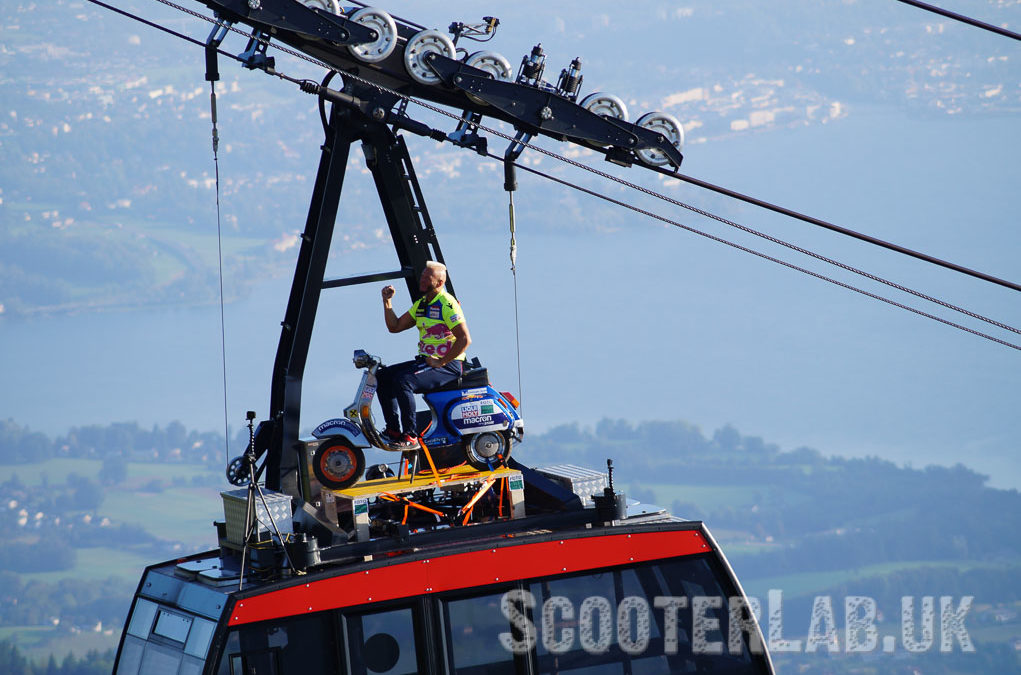 Vespa stuntman takes cable car ride to 1530 metres | NEWS