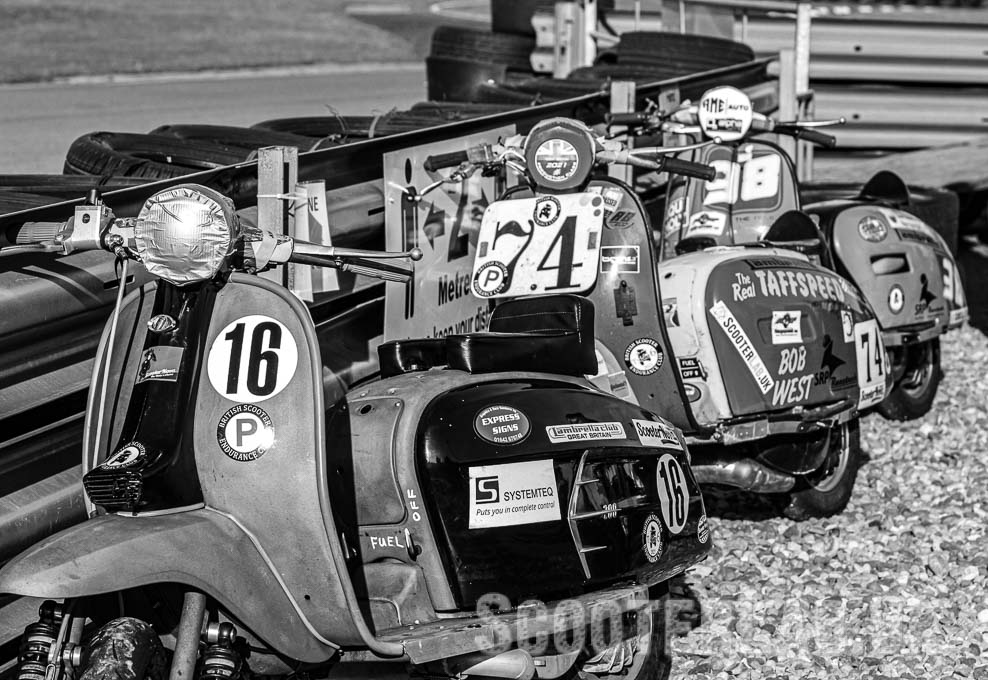 racing lambrettas parked at teesside