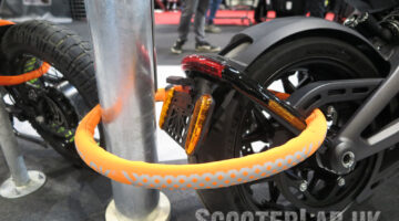 Litelok Core chained to a motorcycle