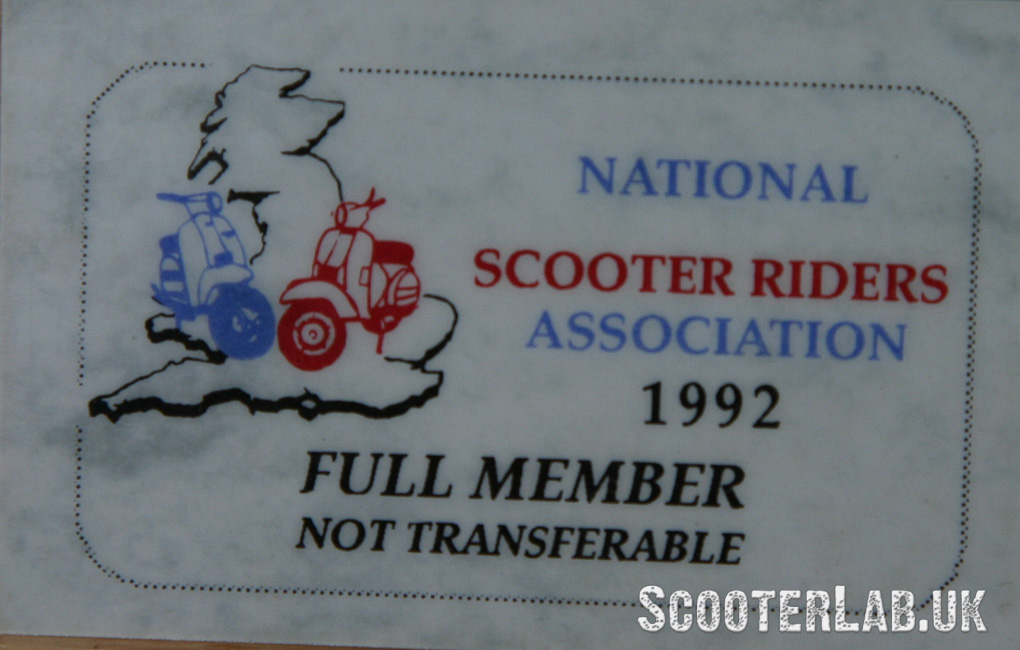 NRC National Runs Comitte scooter ID card from 1992