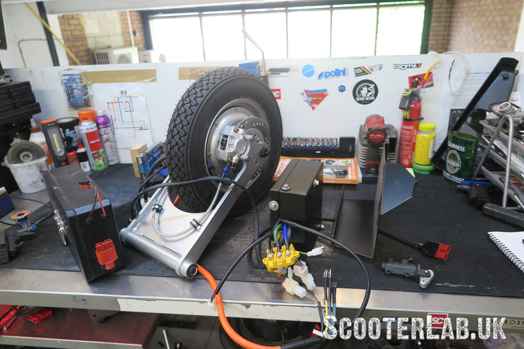 Electric conversion kit for classic scooters made by Retrospective Scooters in London