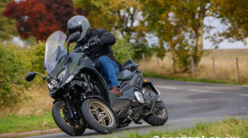 Kymco CV3 550 ridden by Iggy on a press launch in Buckingham 2022.
