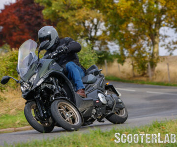 Kymco CV3 550 ridden by Iggy on a press launch in Buckingham 2022.